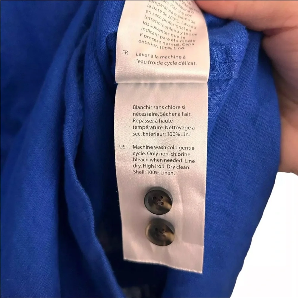 COS Blue Linen Oversized Button Down - Picture 6 of 6